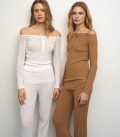 Elastic jacket with ties caramel Lu.For.U