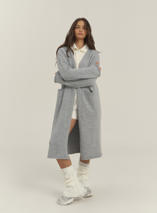 Теплий oversize кардиган сірий Lu.for.U
