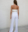 White slit trousers