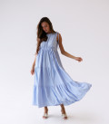 Dress with ruffles light blue