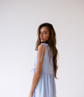 Dress with ruffles light blue