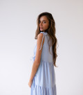 Dress with ruffles light blue