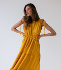 Ruffle dress mustard