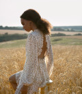 Mini milk ruffle dress