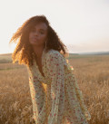 Dress with ruffles mini pale yellow