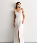 White dress Swan made of natural silk and viscose