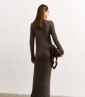 Long dress with ribbed cappuccino