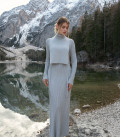 Long dress ribbed gray