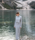 Long dress ribbed gray