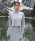 Long dress ribbed gray