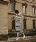 Striped dress Blue + Gray