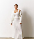 Cardigan mini with a V-shaped neckline milk