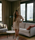 Cardigan mini with a V-shaped neckline cream