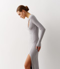 Midi dress with curvy cutouts gray