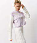 Jumper with an active print Flower lavender