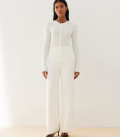 Este ribbed button-down jumper milk