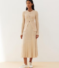 Este-Ariel ribbed suit with skirt and jumper cream