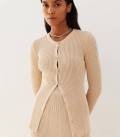 Este-Ariel ribbed suit with skirt and jumper cream