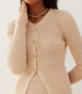 Este-Ariel ribbed suit with skirt and jumper cream