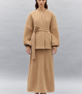 Cardigan kimono made of fluffy yarn Amber caramel
