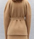 Cardigan kimono made of fluffy yarn Amber caramel