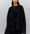 Cardigan kimono made of fluffy yarn Amber black