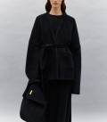 Cardigan kimono made of fluffy yarn Amber black