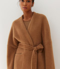 Cardigan kimono made of fluffy yarn Amber caramel