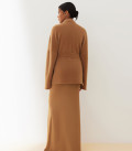 Cardigan kimono made of fluffy yarn Amber caramel