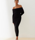 Off-shoulder midi dress Marite black