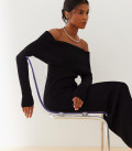 Off-shoulder midi dress Marite black
