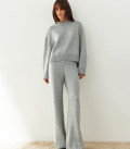 Straight cut trousers with cuffs Nidea gray