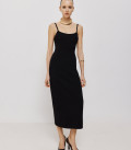 Viscose dress with thin straps Solo black