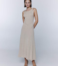 Midi dress with accent straps Athena cream