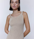 Midi dress with accent straps Athena cream