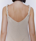 Midi dress with accent straps Athena cream