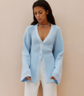 Silhouette cardigan with buttons Alice light blue