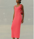 Silhouette midi dress Linda coral