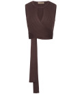 Set of midi skirt and top with ties Hannah chocolate