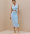 Top with ties Hannah light blue