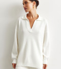 Штани прямі довгі з щільного джерсі молоко