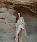 Long sleeve kimono Etna beige