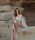 Long sleeve kimono Etna beige