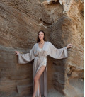 Long sleeve kimono Etna beige