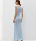 Ажурне плаття максі Рафаелла блакитне