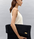 Сумка клатч з пухнастої пряжі Soft Clutch чорна