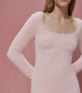 Плаття з пухнастої пряжі з круглим вирізом Lady dress рожеве