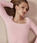 Плаття з пухнастої пряжі з круглим вирізом Lady dress рожеве